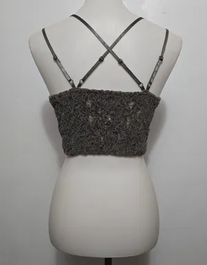 Buckle Willow & Root Grey Lace Cami Crop Top Spaghetti Strap Lingerie Tank Sz M thumbnail 5