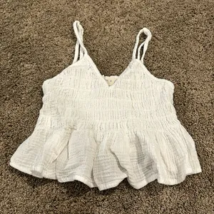 Ocean Drive White ruffle top thumbnail 1