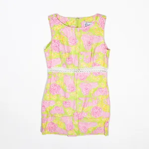 Lilly Pulitzer Vintage White Label Lion Floral Animal Print Pattern Shift Dress thumbnail 1