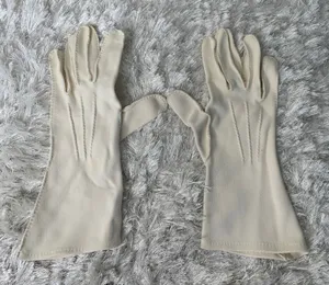 50s 60s White Cream Gloves Raised Detail OSFM thumbnail 1