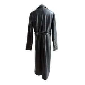 Meshki Tarah Faux Leather Trench Coat Black Large EUC thumbnail 8