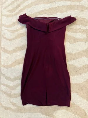 Faviana Glamour Burgundy Off Shoulder Bodycon Mini Dress Size 2 thumbnail 5