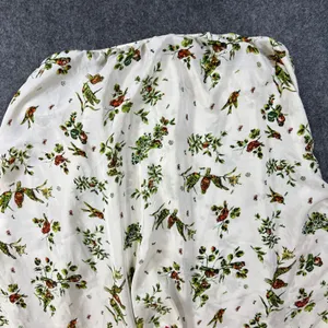 Patterson J Kincaid Silk Bird Print Blouse‎ Cream Red Tie Dolman Sleeve Medium thumbnail 9