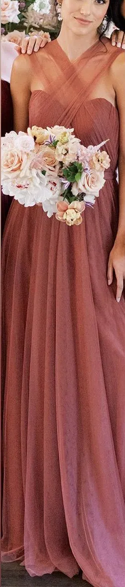 Revelry Rosalie Tulle Convertible Dress in cinnamon rose size 2 strapless thumbnail 1