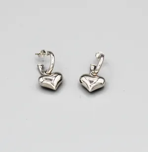 Sterling Silver #925 Earrings with PUffy heat thumbnail 6