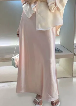 SheIn Mermaid Pink Satin Skirt thumbnail 1