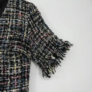 Alexia Admor Tweed Dress, Fringe Trim, Bow Front, Short‎ Sleeve, Size 2 thumbnail 4