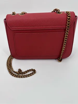 Charles & Keith Scarlet Pebbled Crossbody with Gold Chain Strap thumbnail 11