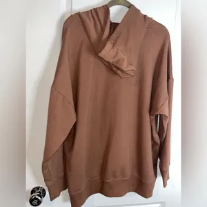 Athletic Works Lined Brown Hoodie Spandex Comfy Drawstring Pocket Unisex Sz XXXL thumbnail 2