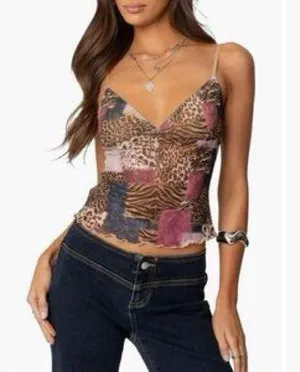 Edikted Multicolor Patchwork Cami Top thumbnail 3