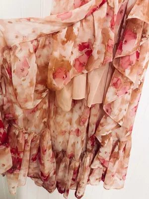 ASTR Cecilia Cowl Neck Maxi Dress Small Mauve Pink Floral Wedding Guest Revolve thumbnail 8