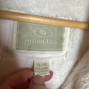 GREEN TEA Fleece Jacket with Sherpa Faux Fur Lining Cream Size XL thumbnail 5