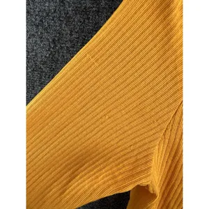 H&M Divided Mustard Yellow Rib Knit Long Sleeve Tie-Front Crop Cardigan Size M thumbnail 8