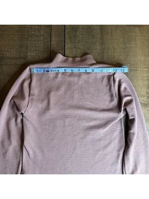 Aeropostale Seamless Mauve Waffle Knit Long Sleeve Crop Top - Medium thumbnail 6