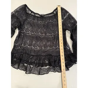 Miss Chievous Top Womens Large Lace Sheer Dark Romantic Vamp Whimsigoth Travel thumbnail 4