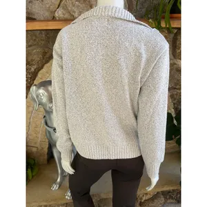 Old Navy Gray 1/4 Zip Cowl Neck Sweater Women's Size Large thumbnail 4