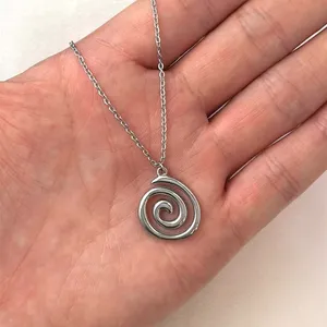 Spiral Pendant Necklace for Men Women Simple Design Streetwear Unisex Style thumbnail 6