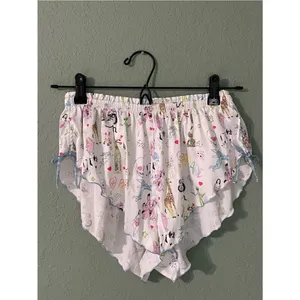 Parade Cheeky Flutter Satin Shorts Size XS White Multi Graphic Novelty Sleep thumbnail 5