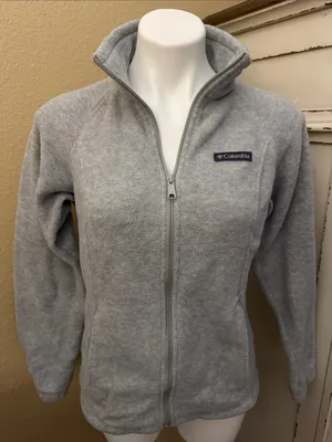 Columbia Light Gray Full-Zip Teddy Fleece Jacket thumbnail 1