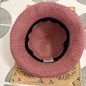 Liz Claiborne Pink Straw Garden Beach Church Hat thumbnail 4