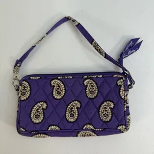 Vera Bradley Simply‎ Violet Wristlet Wallet Purple Floral Paisley Zip ID Card thumbnail 4