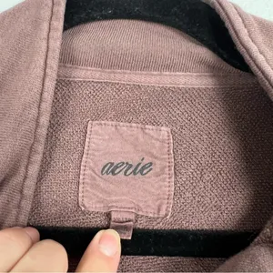 Aerie Mock Neck Cropped Pullover Brown Sz XS‎ thumbnail 2