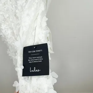 Lulus Totally Beautiful White 3D Floral Tie-Strap Skater Mini Dress Small NWT thumbnail 9