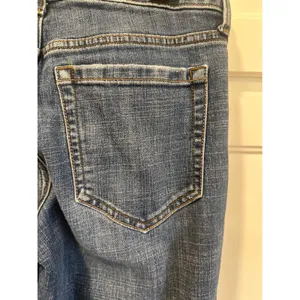 Hollister Mid-Rise Relaxed Bootcut Jeans Medium Wash Raw Hem 4R W27 casual read thumbnail 7