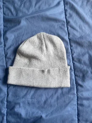 Gray Acrylic Knit Beanie Hat Unisex One Size Stretch Solid Casual Winter Fall thumbnail 4