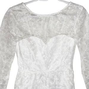 Lulus My Clarity Ivory Mesh Floral Embroidered Romper size S thumbnail 5