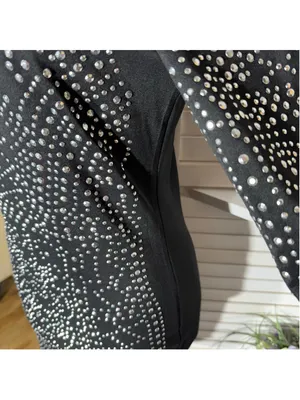 Vintage Y2K studded dress bodycon black punk goth rave alt edgy biker grunge M L thumbnail 7