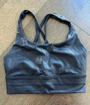 Lululemon black foil energy long line bra thumbnail 3