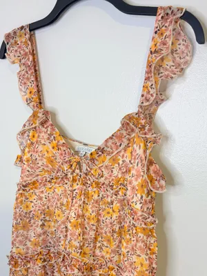 Patrons of Peace Floral Print Ruffle Mini Sundress Size Medium thumbnail 3