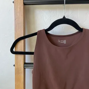 Aerie Brown Knot-Front Crop Tank thumbnail 2