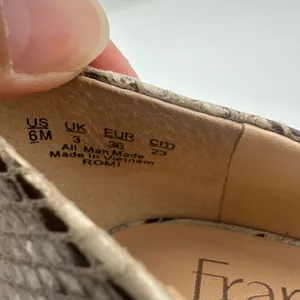 Franco Sarto Snakeskin Pointed Toe Block Heel‎ Pumps Women's 6M Beige Neutral thumbnail 7