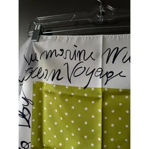 Polka Dot and Script Print Silk Scarf Green thumbnail 4