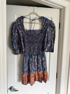 House of Harlow 1960 Blue and Rust Babydoll Dress thumbnail 3