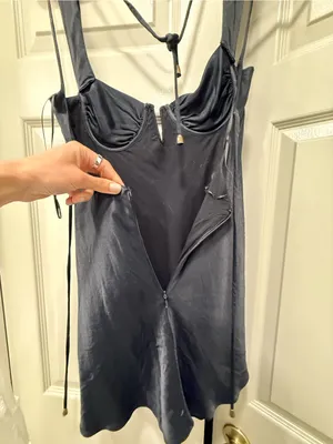 Free people Stella mini dress size small satin thumbnail 7