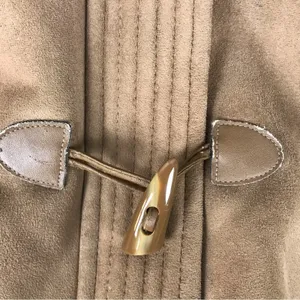 Liz Claiborne Vintage Faux Fur Faux Suede Brown Toggle Jacket Size L thumbnail 15