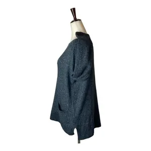 Abercrombie & Fitch Gray Boat Neck Pocket Front‎ Pullover Tunic Sweater Size S thumbnail 4