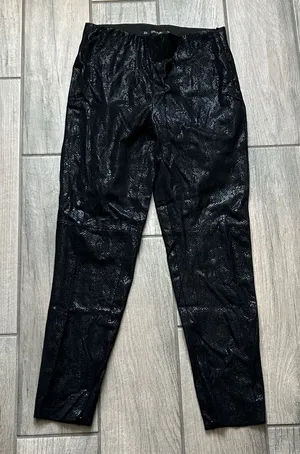 Zara Women's Shiny Black Pants thumbnail 1