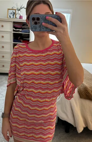 Boutique Chevron mini dress coverup thumbnail 3
