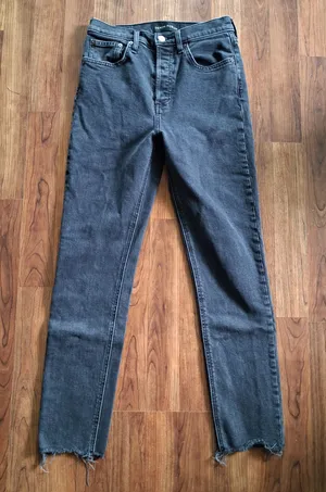 Denim Forum Womens Black Slim Yoko High Rise Button Fly Jeans 26 Organic Cotton thumbnail 1