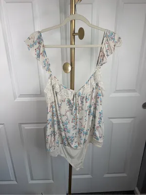 Intimately Free People Take It Away Floral Lace Thong Bodysuit Ivory L thumbnail 3
