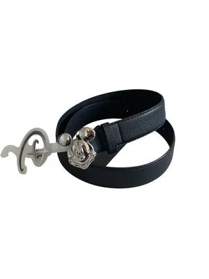 DISNEY Mickey Mouse Women's Silver Black Logo Belt Size Small NEW NWT thumbnail 7