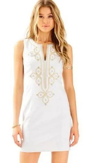 Lilly Pulitzer Mila Shift Dress Seaside Mixed Metal thumbnail 1