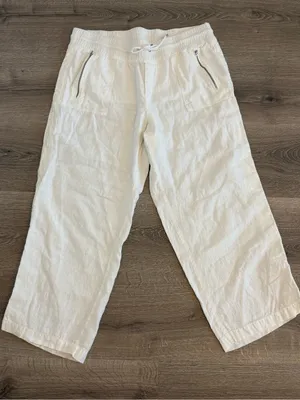 Athlete Cabo Linen Wide Leg Pants Size 18 White thumbnail 1