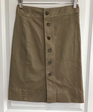 J. Crew Khaki‎ Button-Front Pencil Skirt thumbnail 1