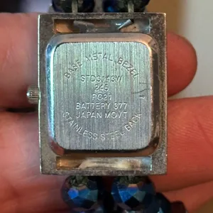 Studio Time blue crystal bead stretch band watch thumbnail 6