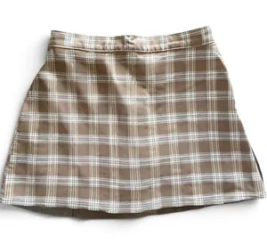 Hollister Brown Plaid A-Line Mini Skort thumbnail 1